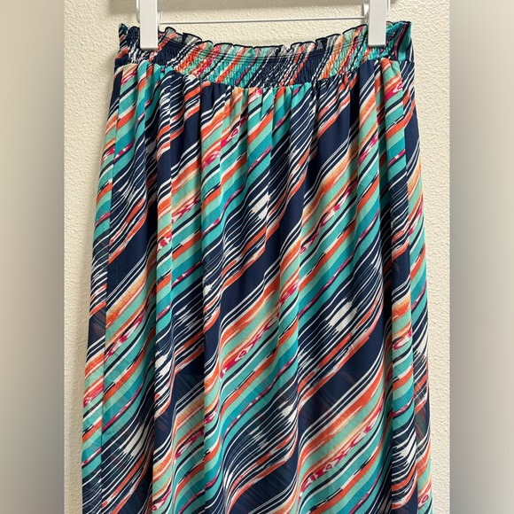 Maurices Striped Maxi Skirt Slits Lined Lightweight Multi Color Medium - Picture 6 of 9